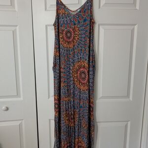 Colorful Mandala Print Maxi Dress